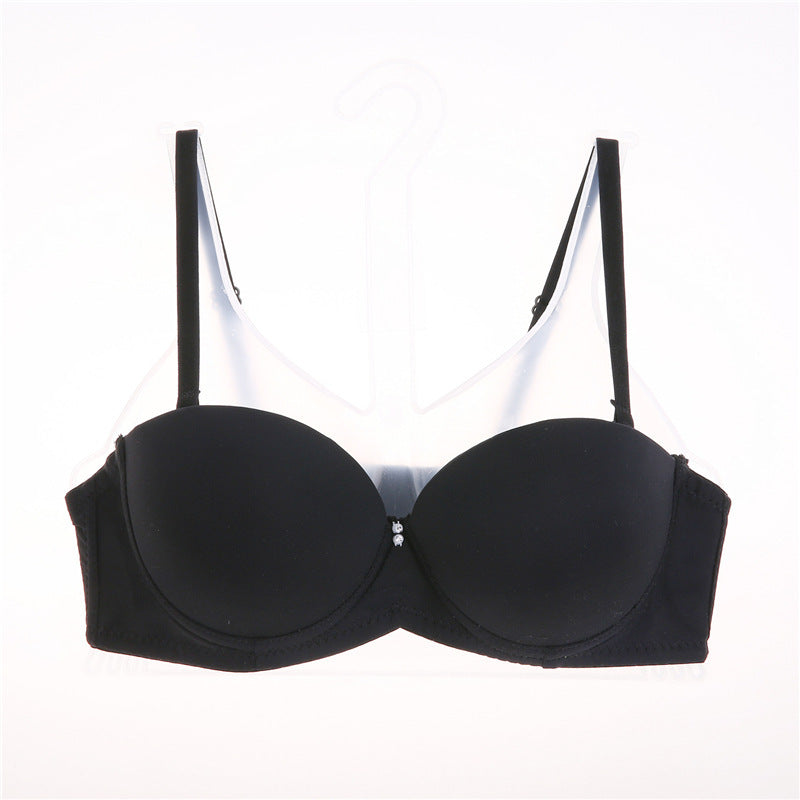 Thick Cup Gathering Half Cup Glossy Girls Bra