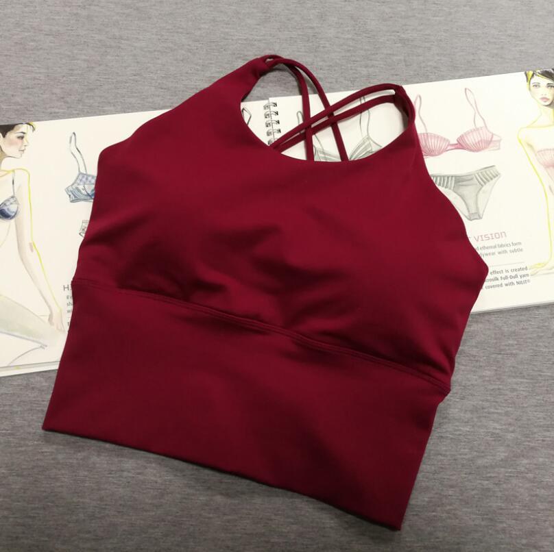 Thin straps yoga gather bra