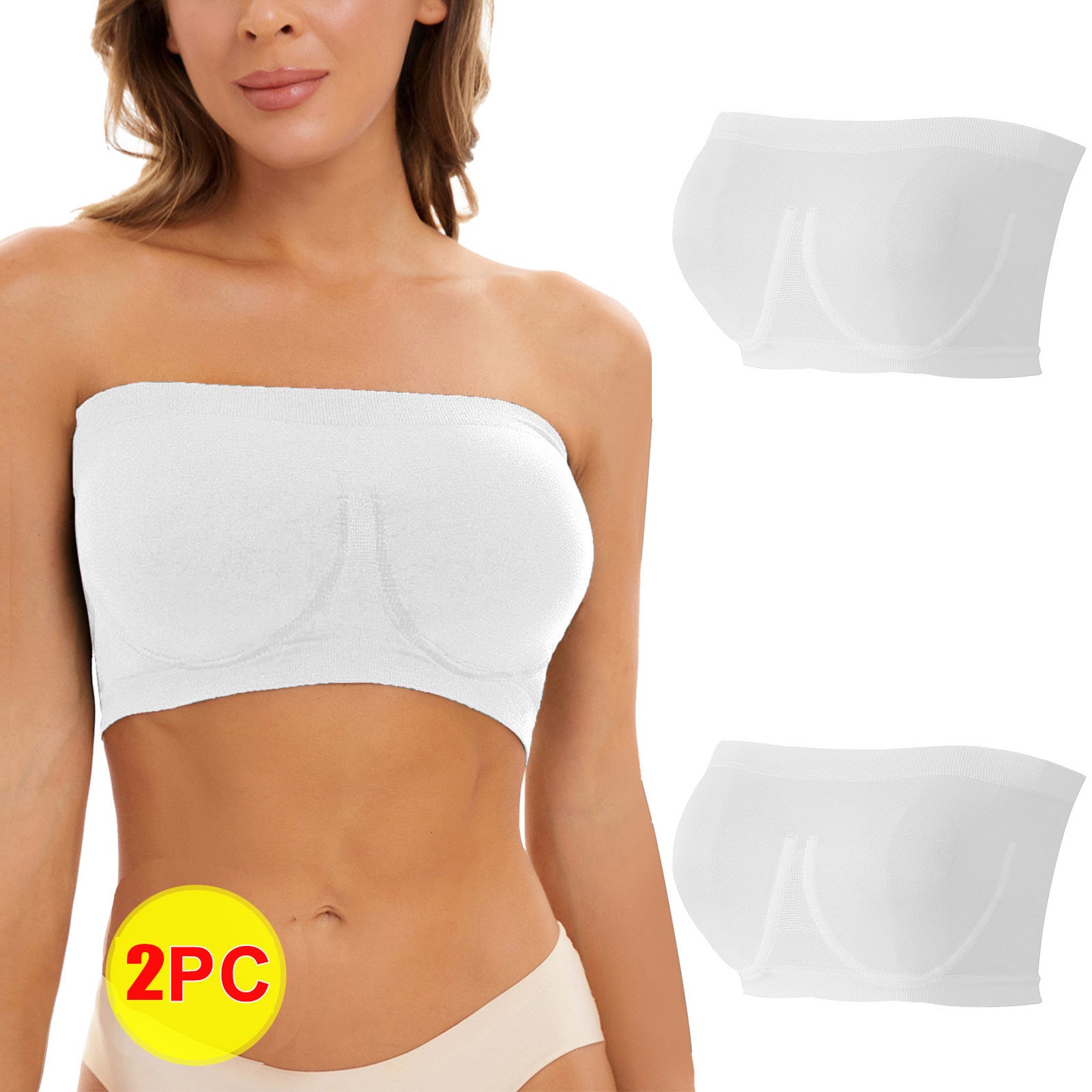 Plus Size Women's Seamless Bandeau Bra