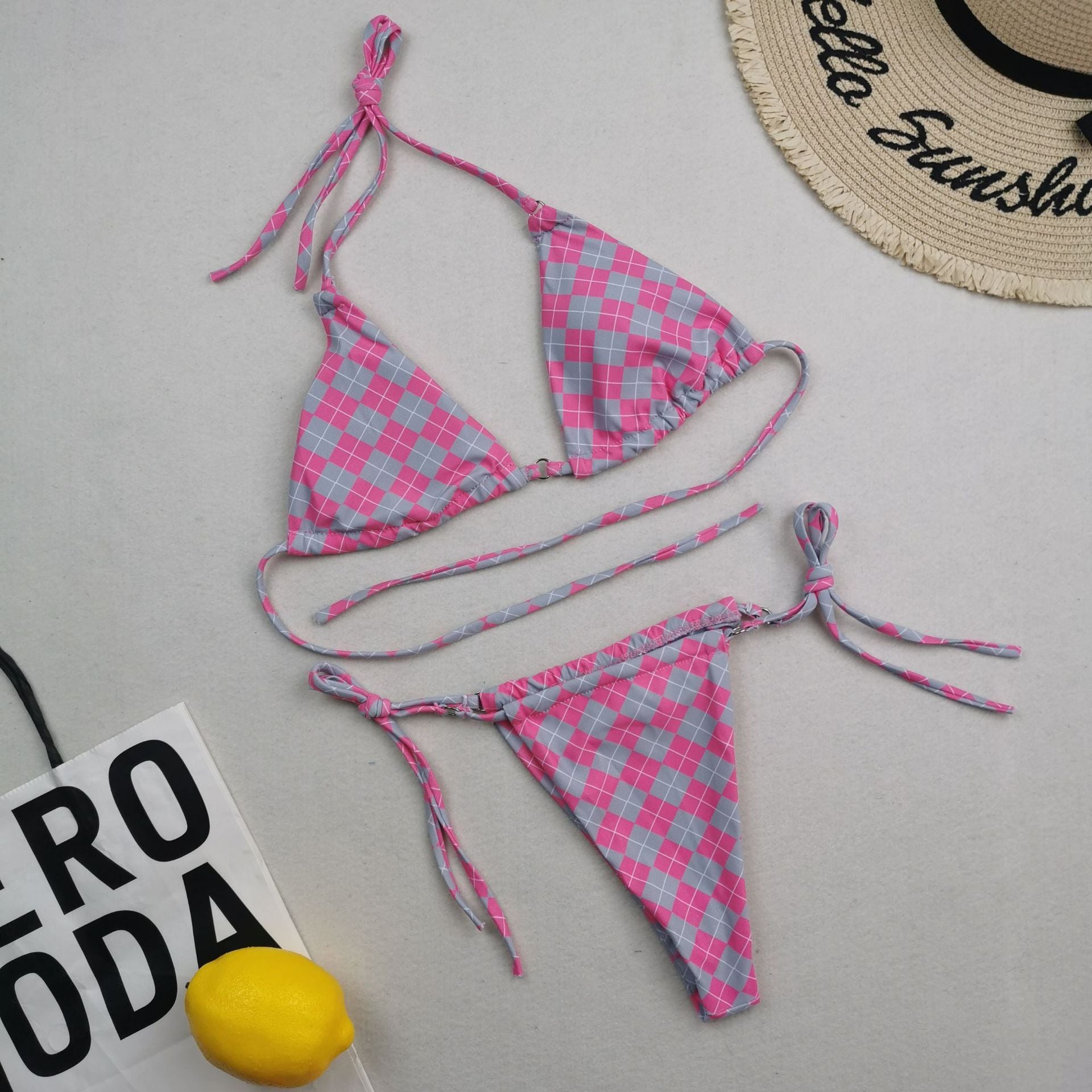 Swimwear Women's Bikini Digital Printed Double-sided Material