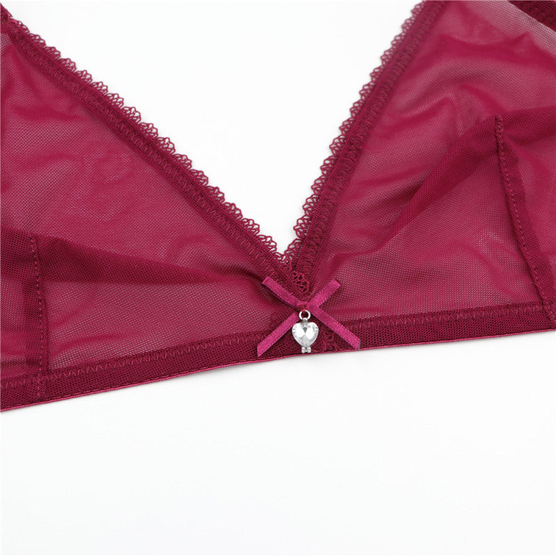 One-piece Summer Ultra-thin Mesh Lace Bra