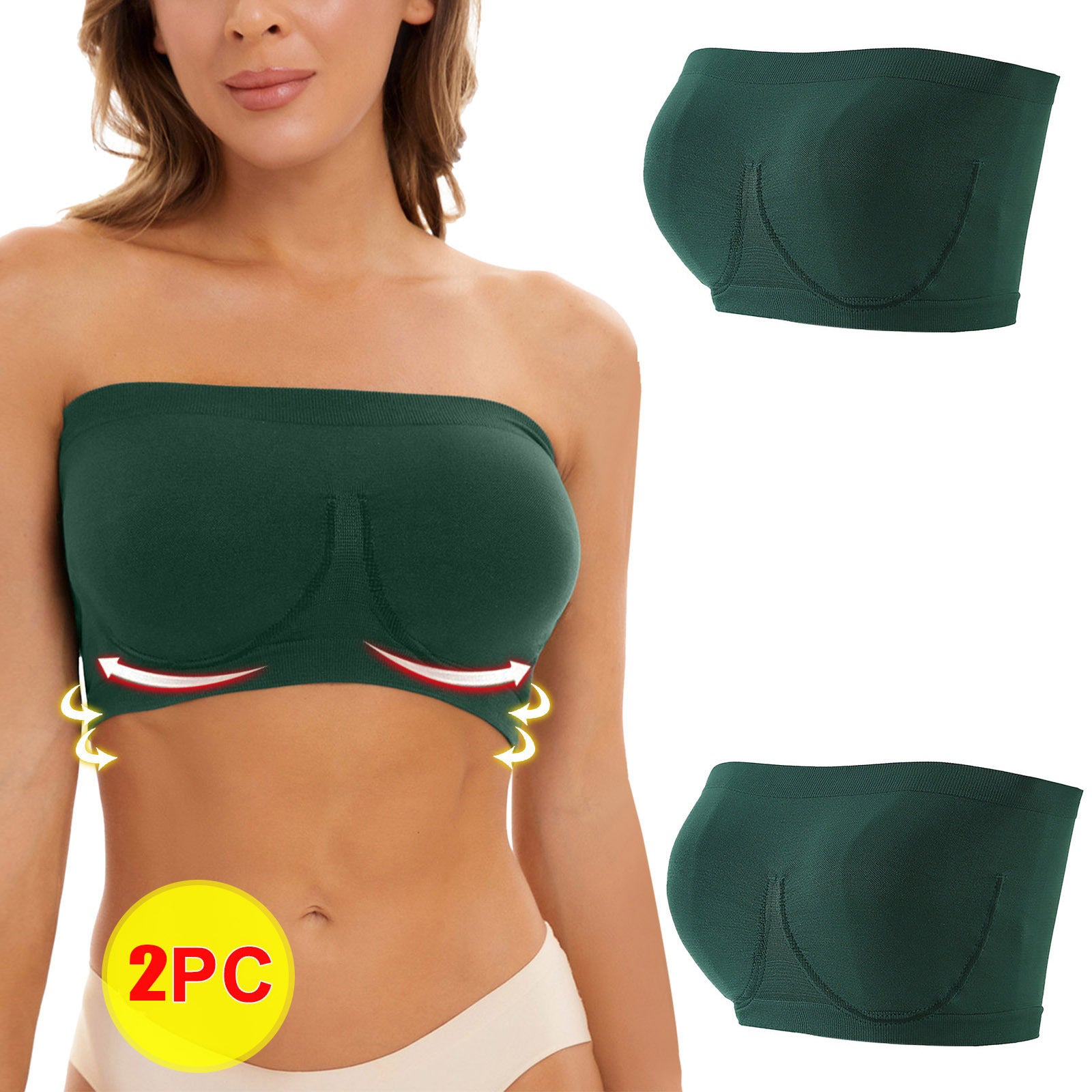 Plus Size Women's Seamless Bandeau Bra