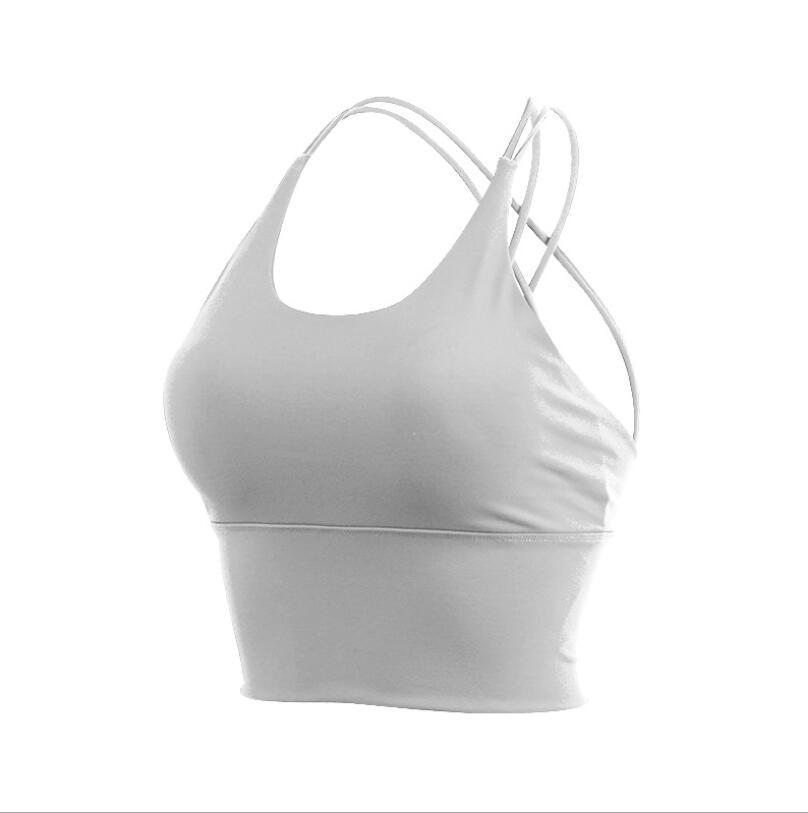 Thin straps yoga gather bra