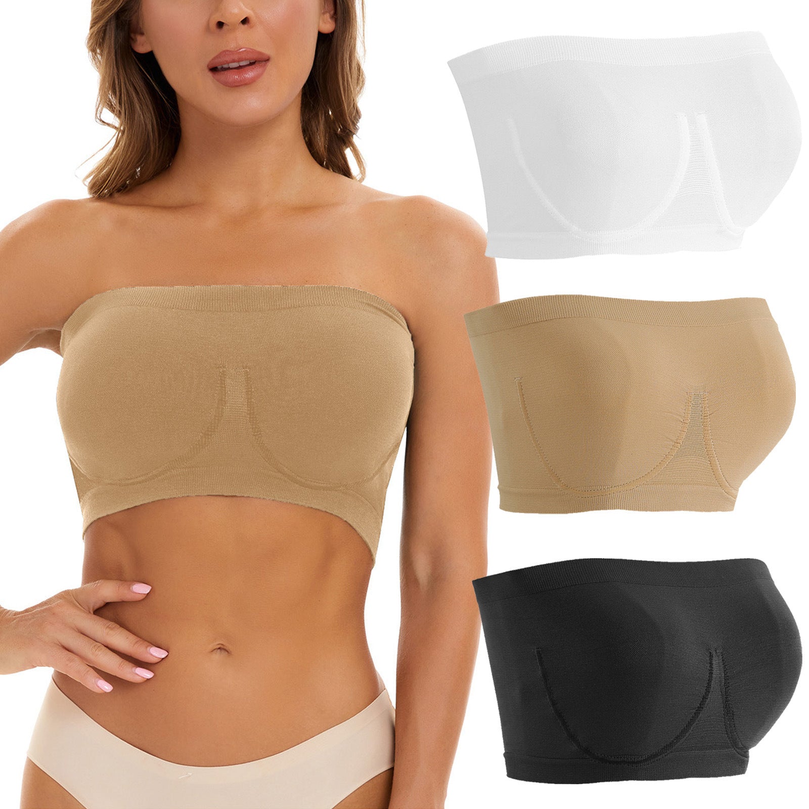 Plus Size Women's Seamless Bandeau Bra