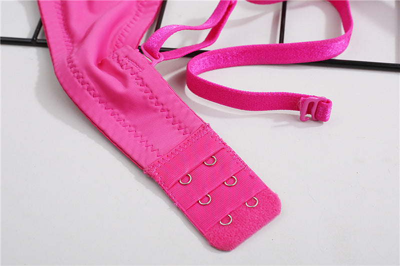 Thick Cup Gathering Half Cup Glossy Girls Bra