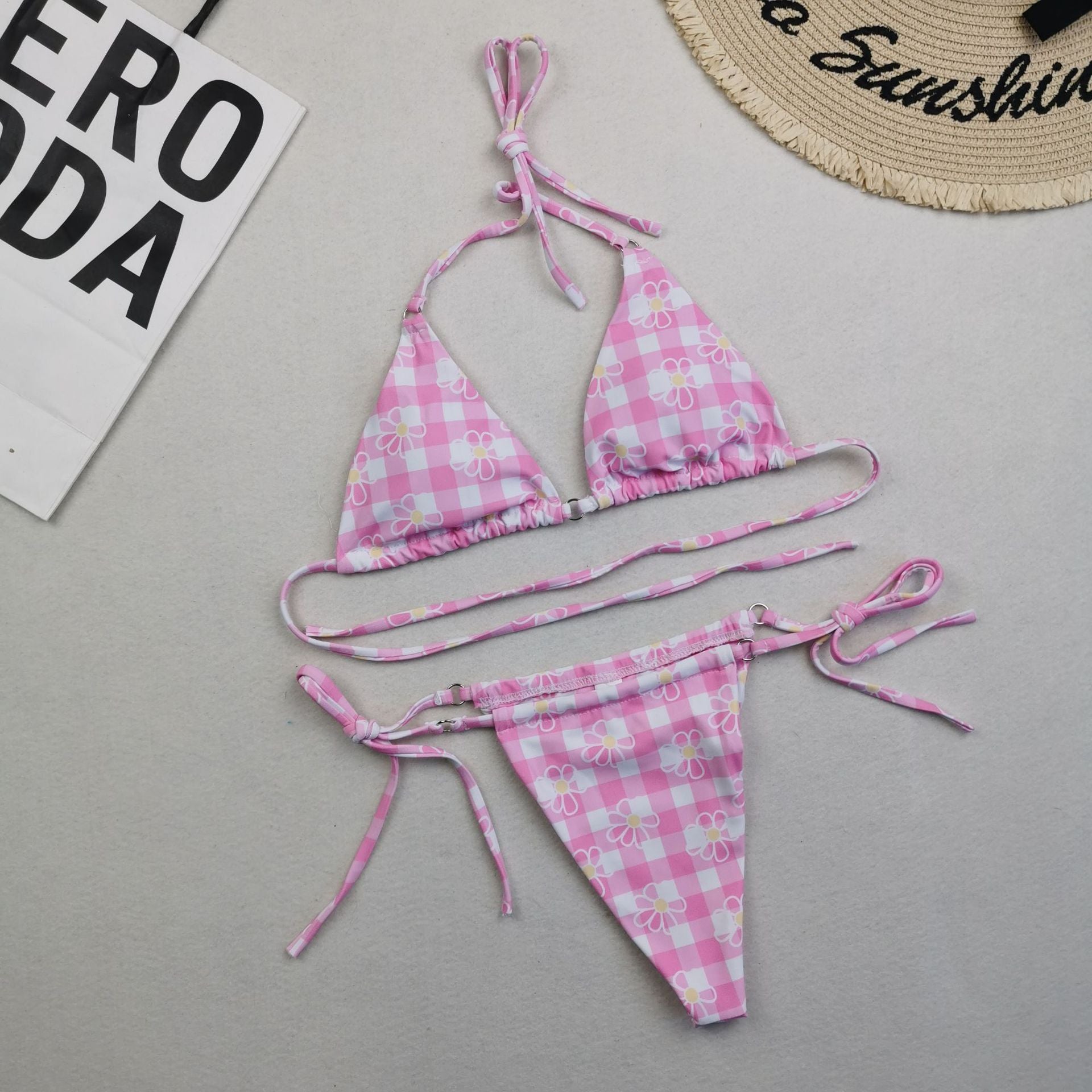 Swimwear Women's Bikini Digital Printed Double-sided Material