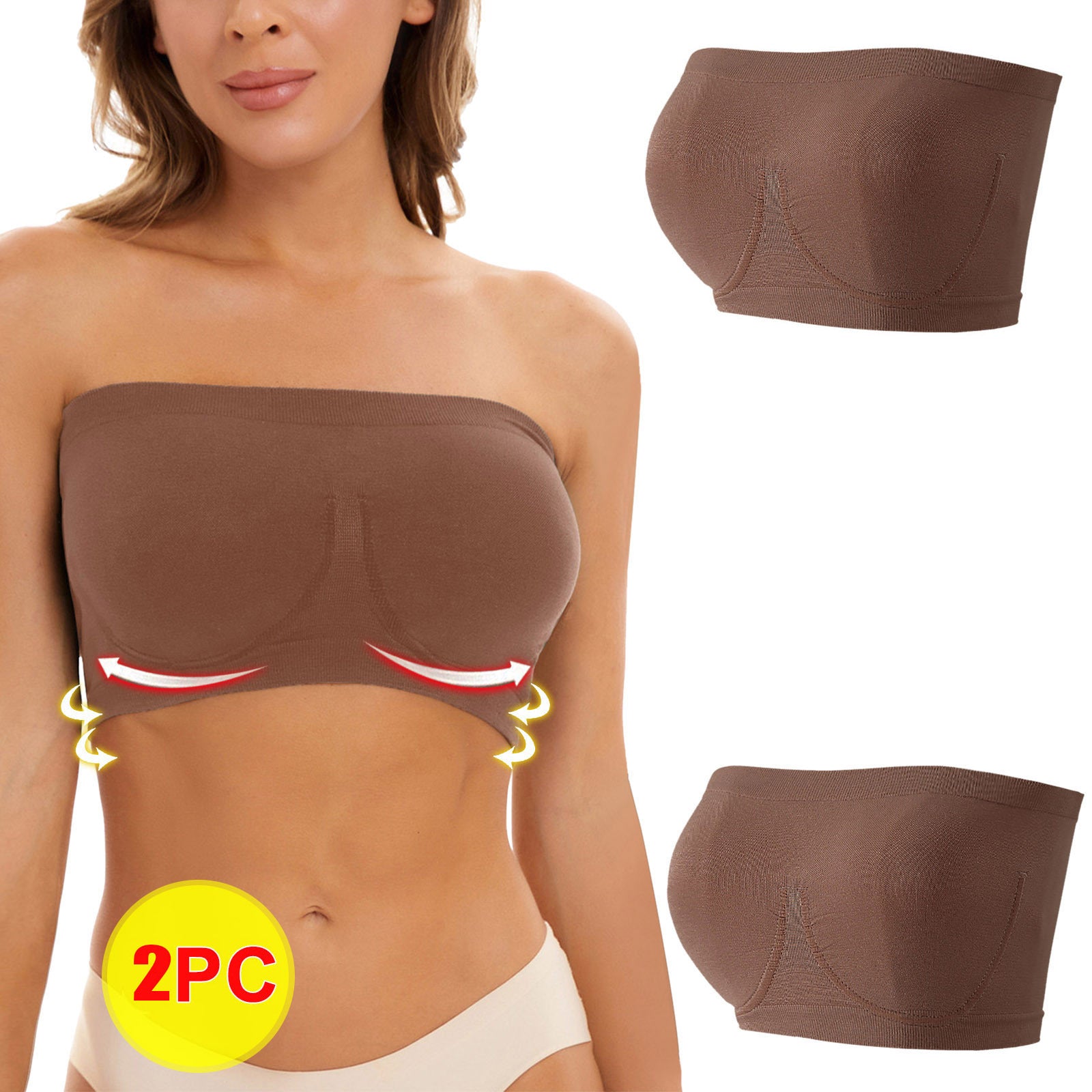 Plus Size Women's Seamless Bandeau Bra
