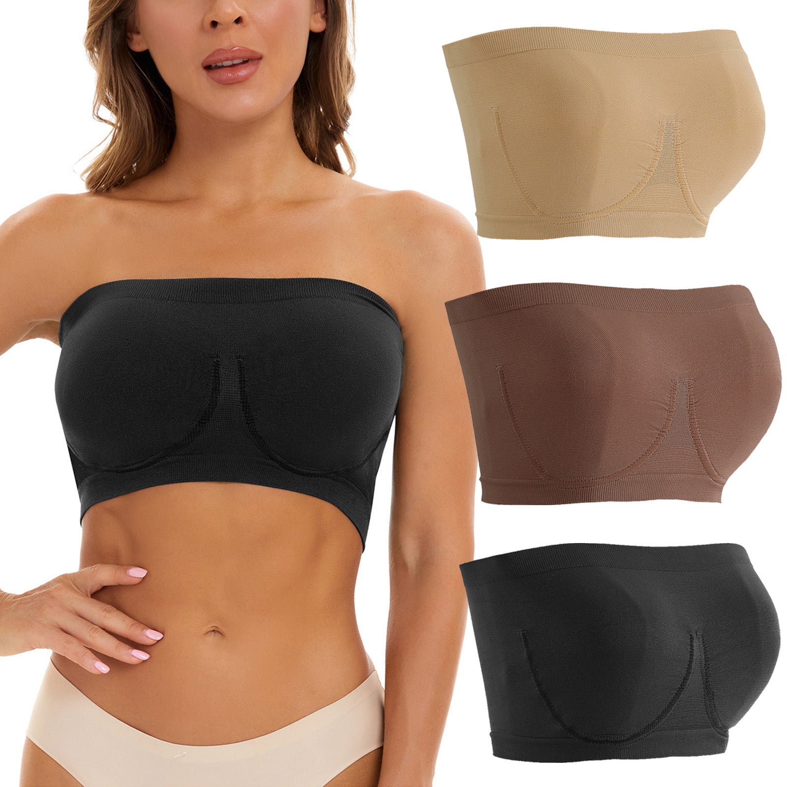 Plus Size Women's Seamless Bandeau Bra