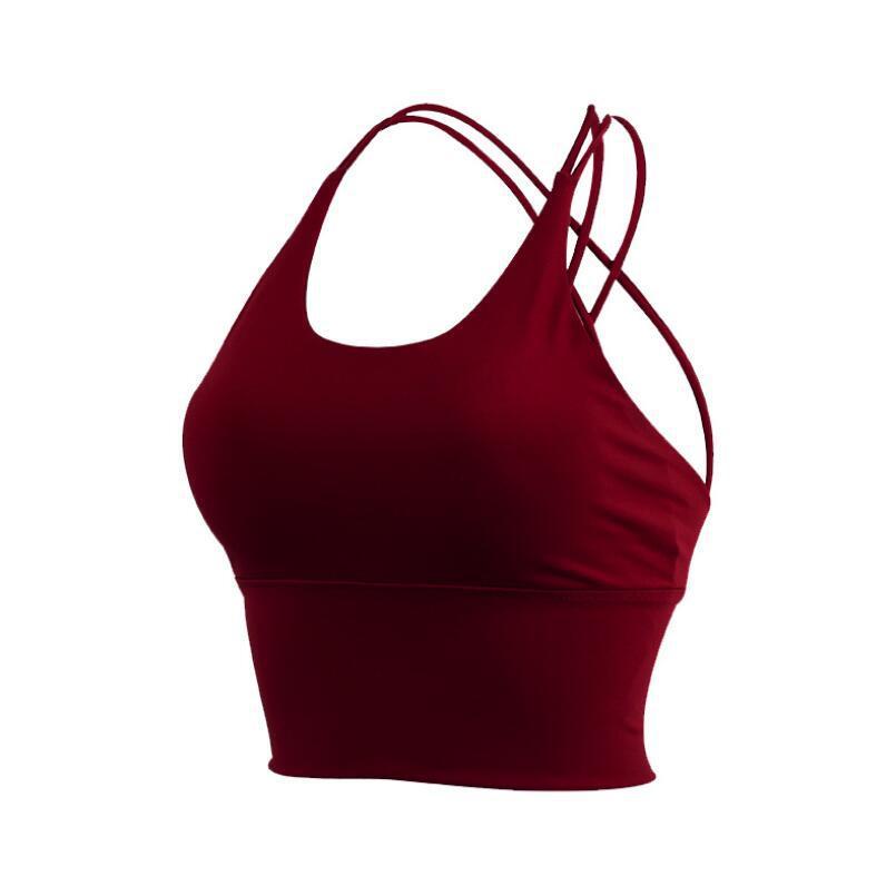 Thin straps yoga gather bra
