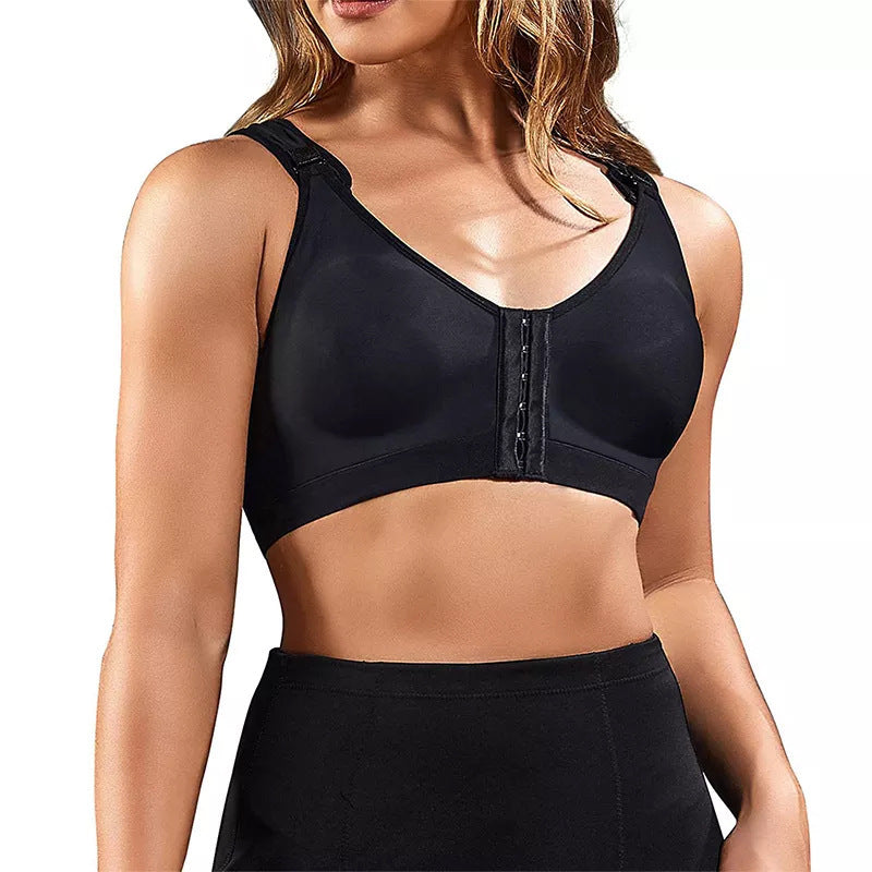 Women's Wireless Push-up Front Buckle Sports Bra