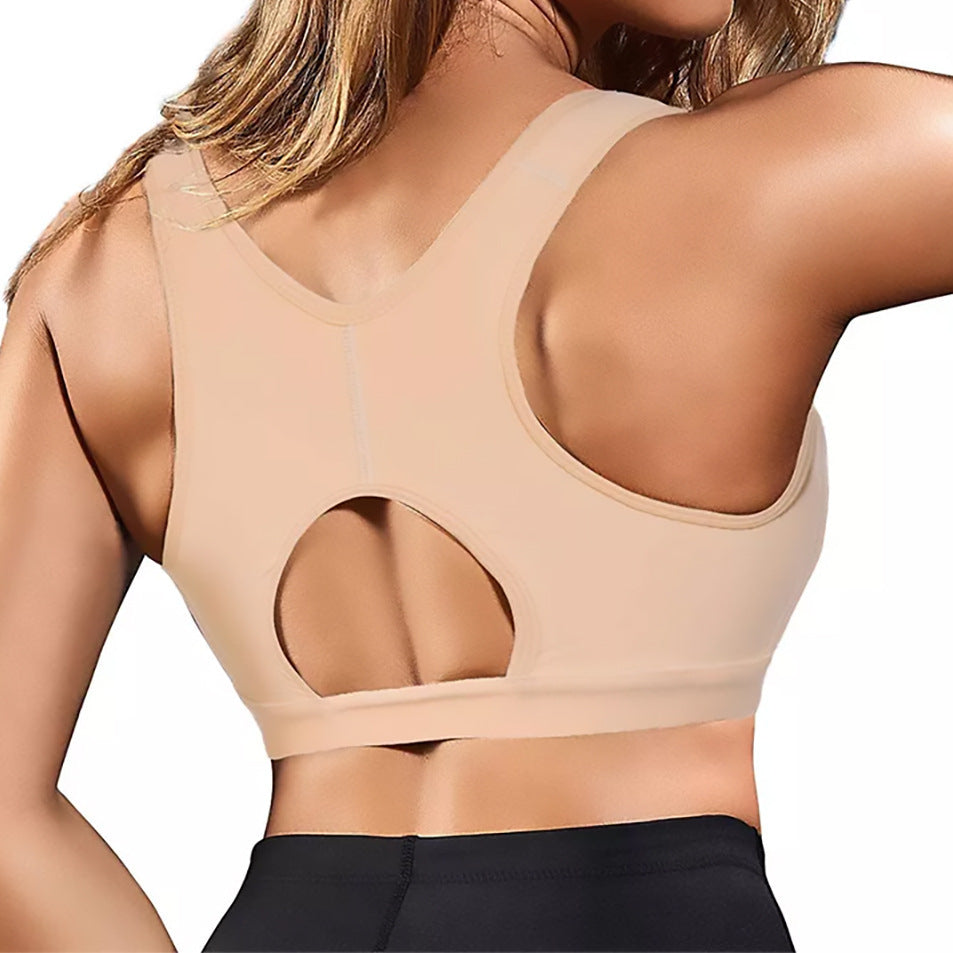 Women's Wireless Push-up Front Buckle Sports Bra