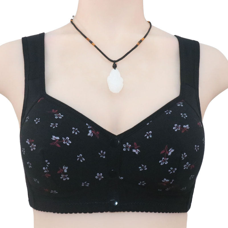 Women's Printed Unwired Shape Front Button-Up Tank Top Bra