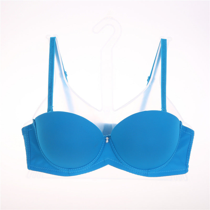 Thick Cup Gathering Half Cup Glossy Girls Bra