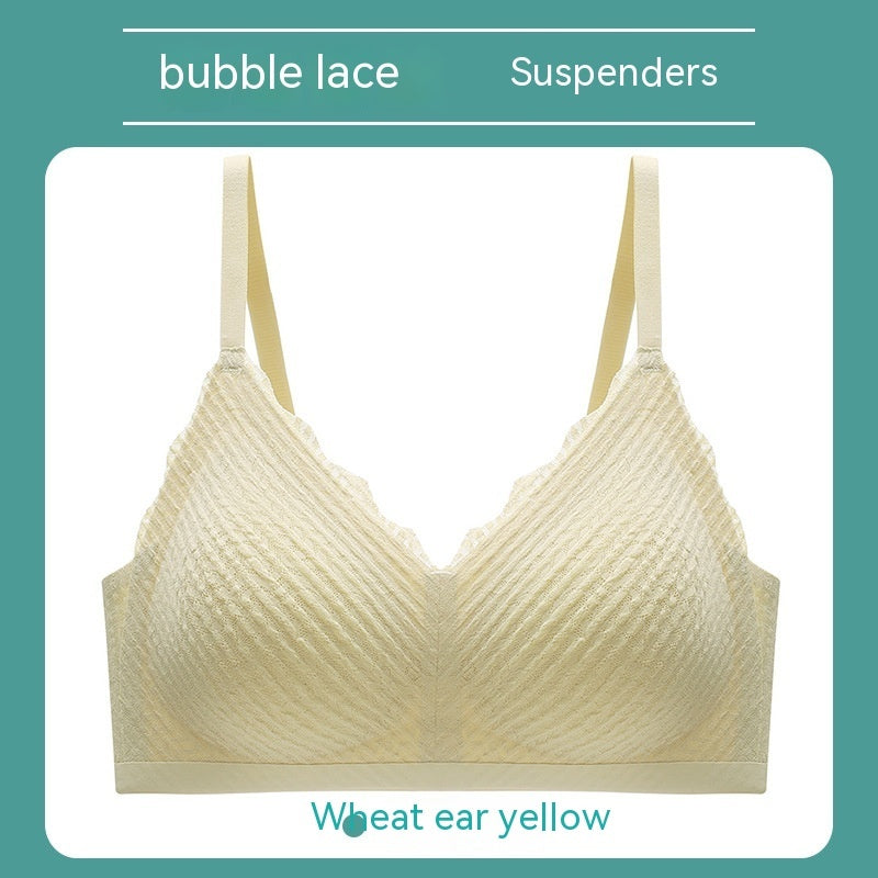 Bubble Lace Strap Latex One-piece Seamless Underwear For Women