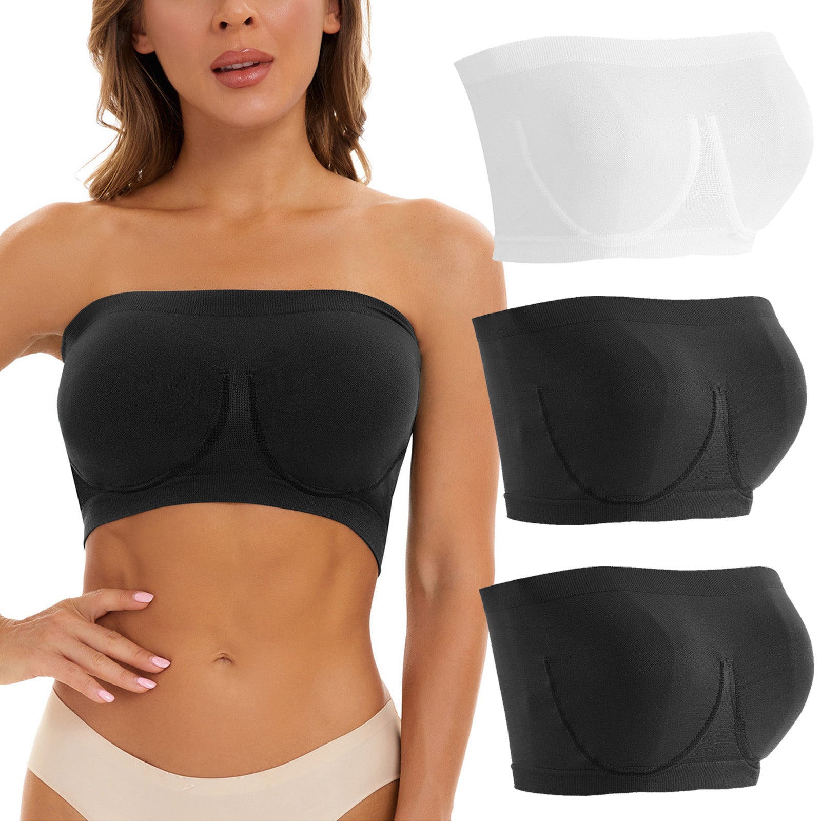 Plus Size Women's Seamless Bandeau Bra