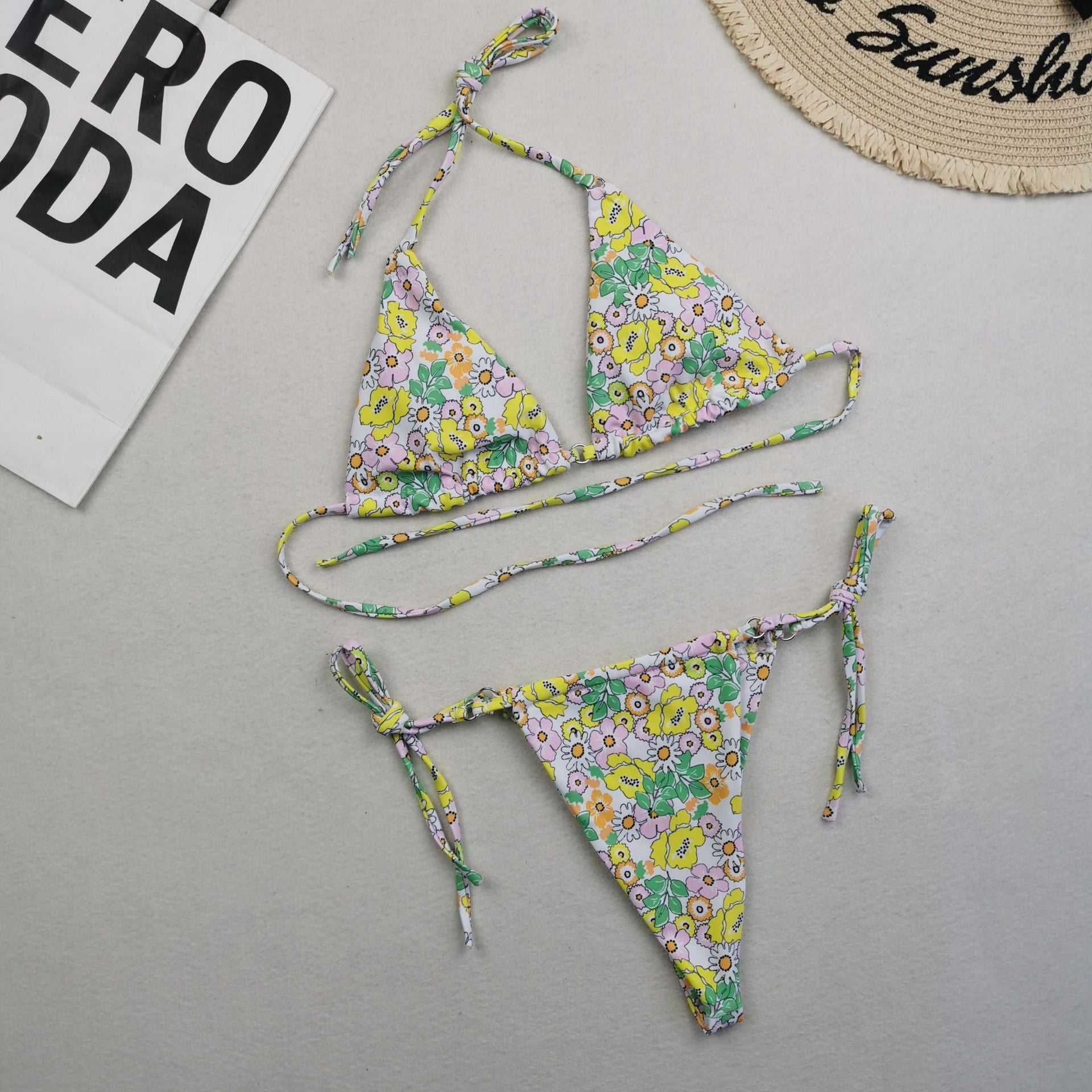 Swimwear Women's Bikini Digital Printed Double-sided Material