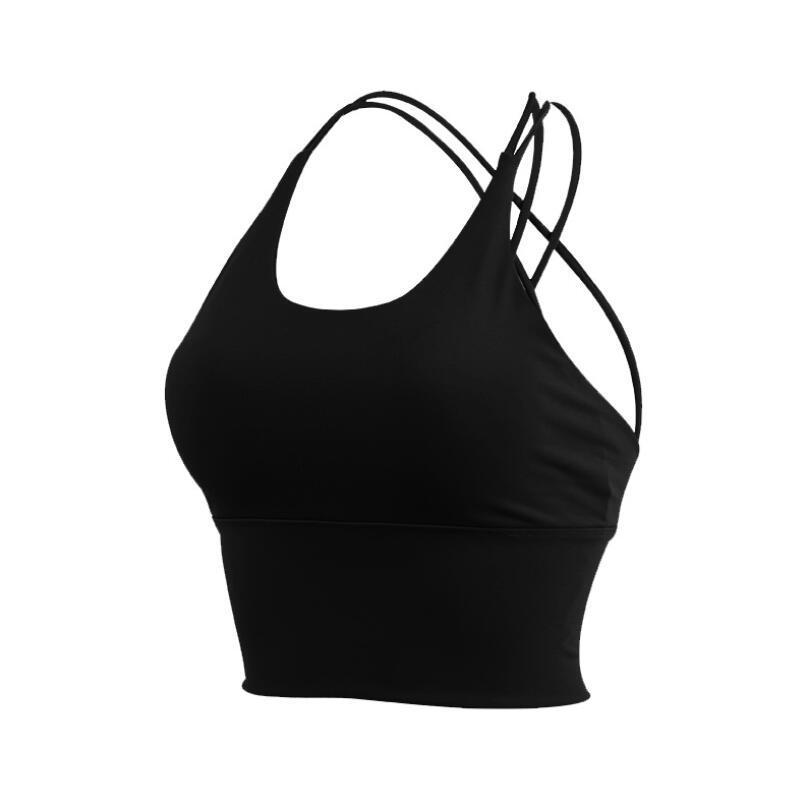 Thin straps yoga gather bra