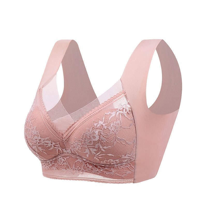 Lace Wireless Fixed Cup Push Up Bra