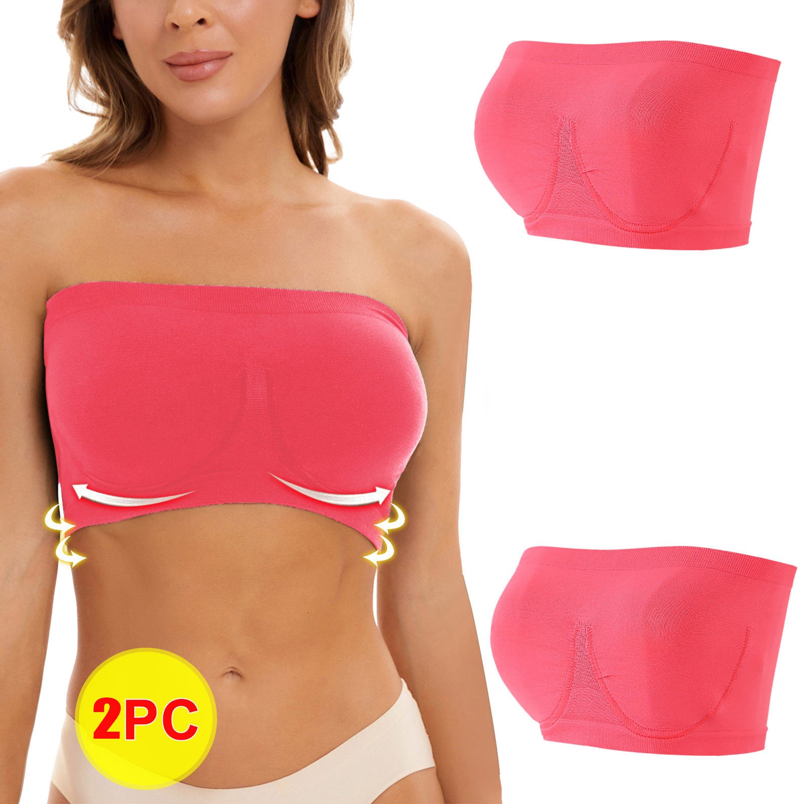 Plus Size Women's Seamless Bandeau Bra
