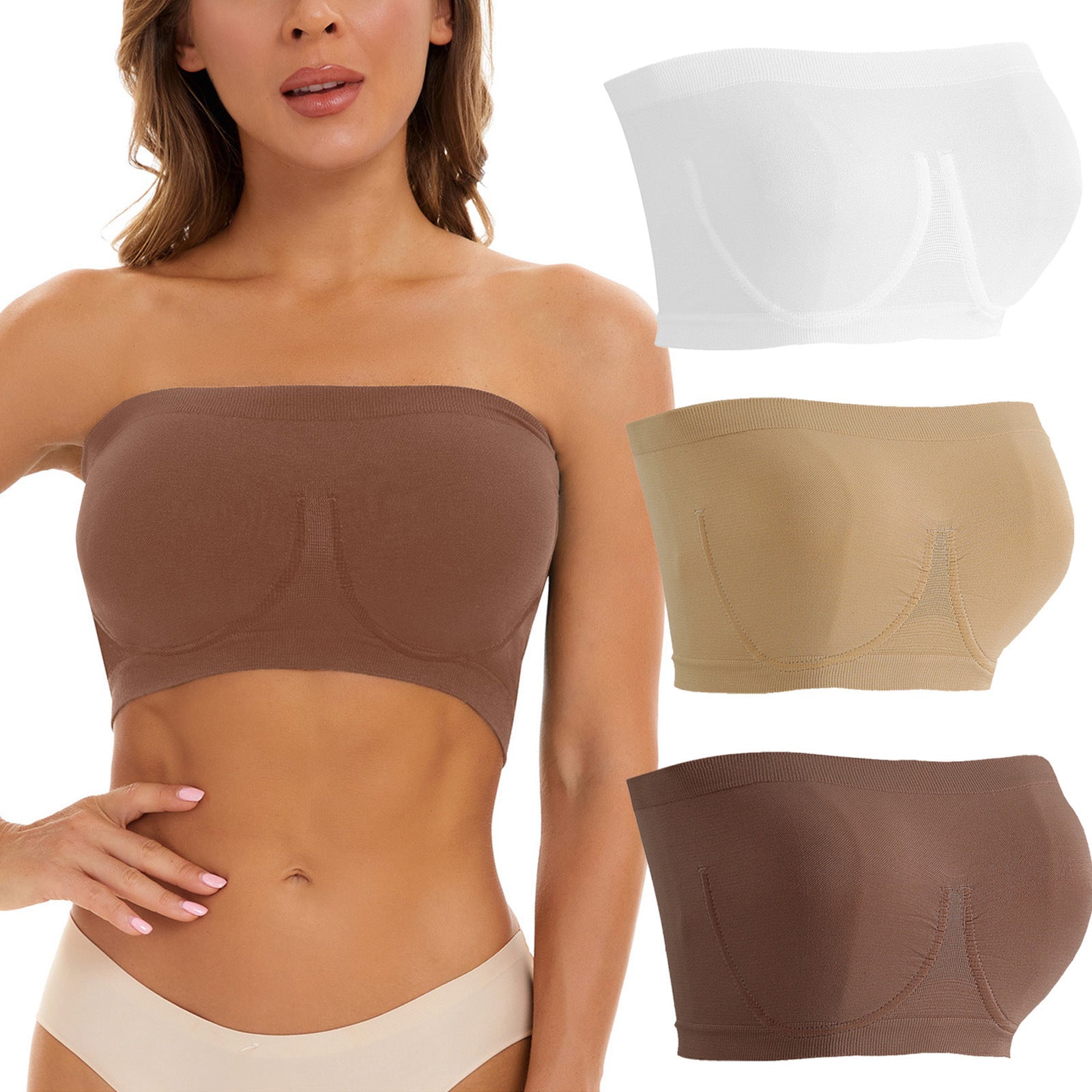 Plus Size Women's Seamless Bandeau Bra