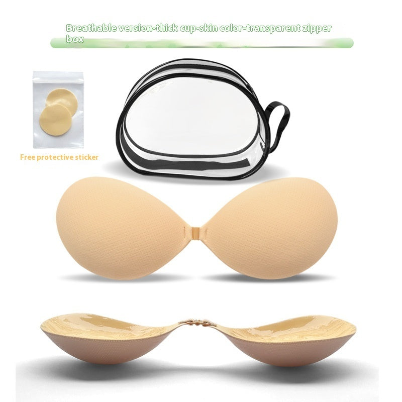 Thickened Seamless Push Up Small Breast Size Exaggerating Bra Silicone Nipple Sticker