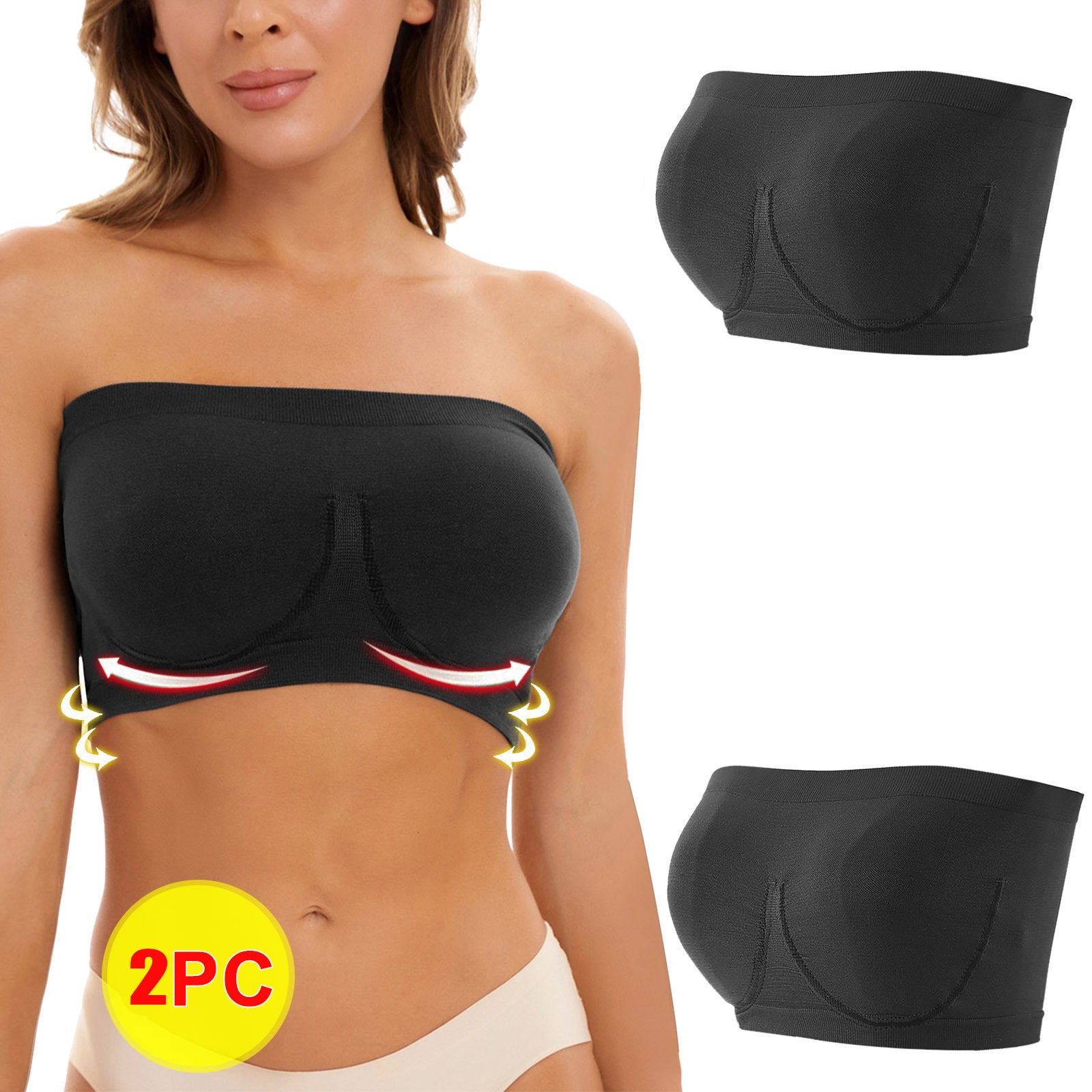 Plus Size Women's Seamless Bandeau Bra