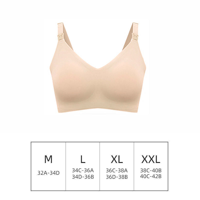 Women's Simple Glossy Seamless Maternity Bra