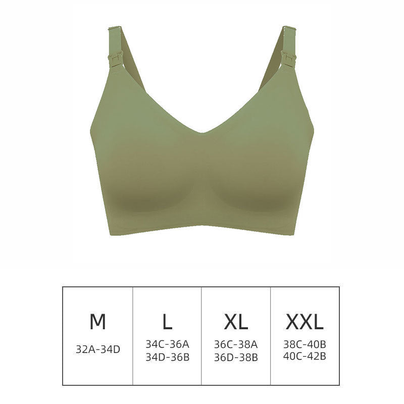 Women's Simple Glossy Seamless Maternity Bra