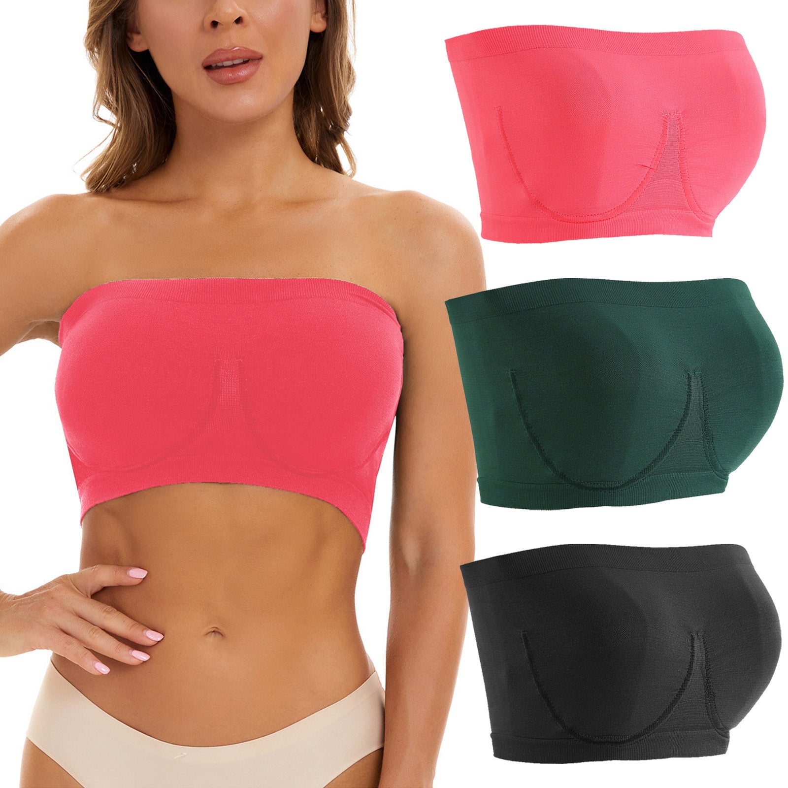 Plus Size Women's Seamless Bandeau Bra