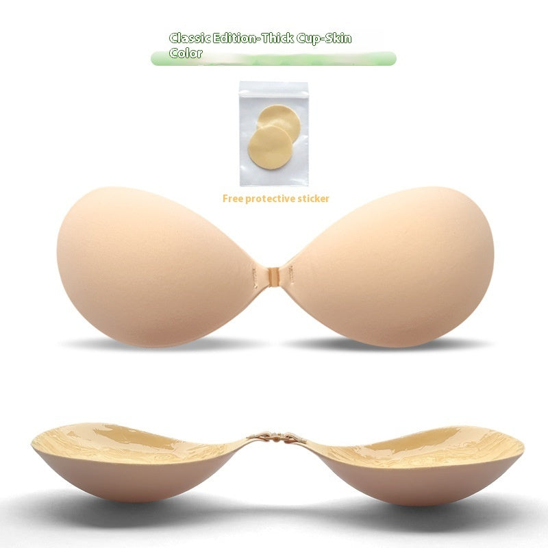 Thickened Seamless Push Up Small Breast Size Exaggerating Bra Silicone Nipple Sticker