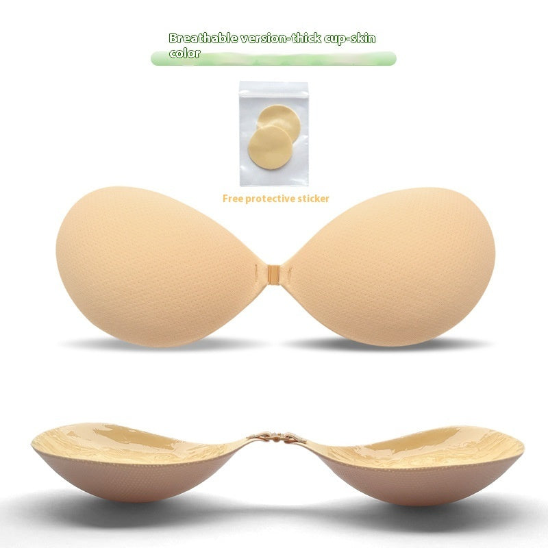 Thickened Seamless Push Up Small Breast Size Exaggerating Bra Silicone Nipple Sticker