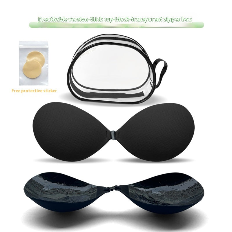 Thickened Seamless Push Up Small Breast Size Exaggerating Bra Silicone Nipple Sticker