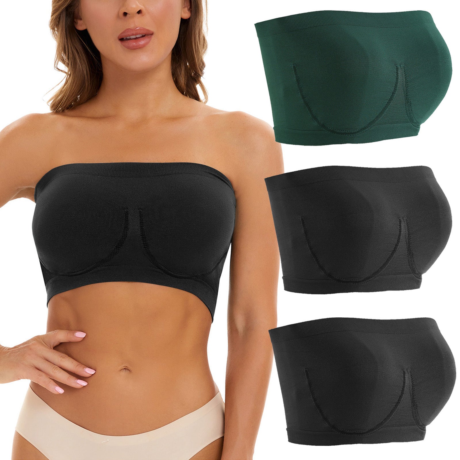 Plus Size Women's Seamless Bandeau Bra