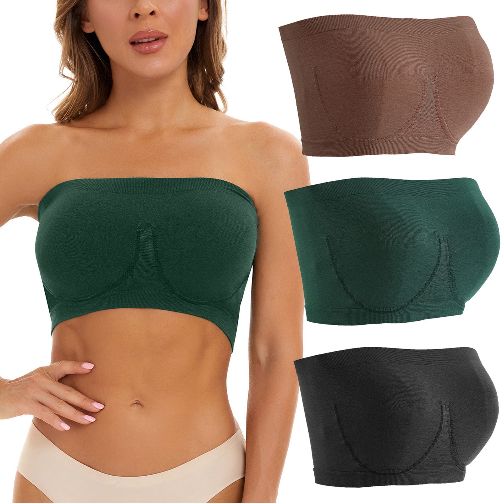 Plus Size Women's Seamless Bandeau Bra