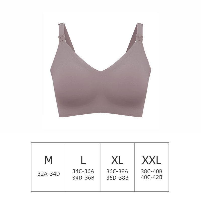 Women's Simple Glossy Seamless Maternity Bra