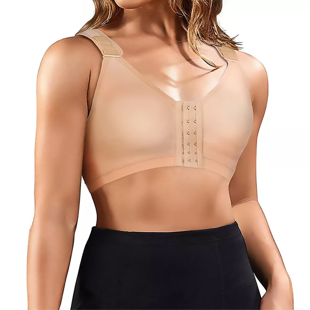 Women's Wireless Push-up Front Buckle Sports Bra