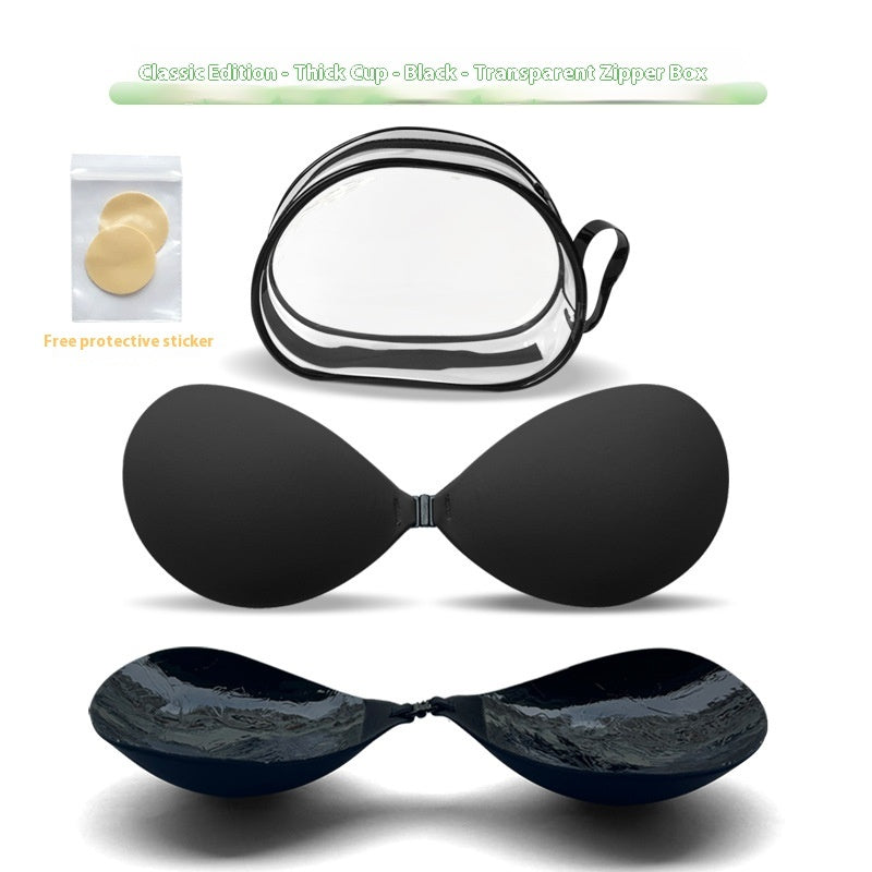 Thickened Seamless Push Up Small Breast Size Exaggerating Bra Silicone Nipple Sticker