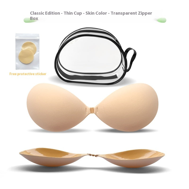 Thickened Seamless Push Up Small Breast Size Exaggerating Bra Silicone Nipple Sticker