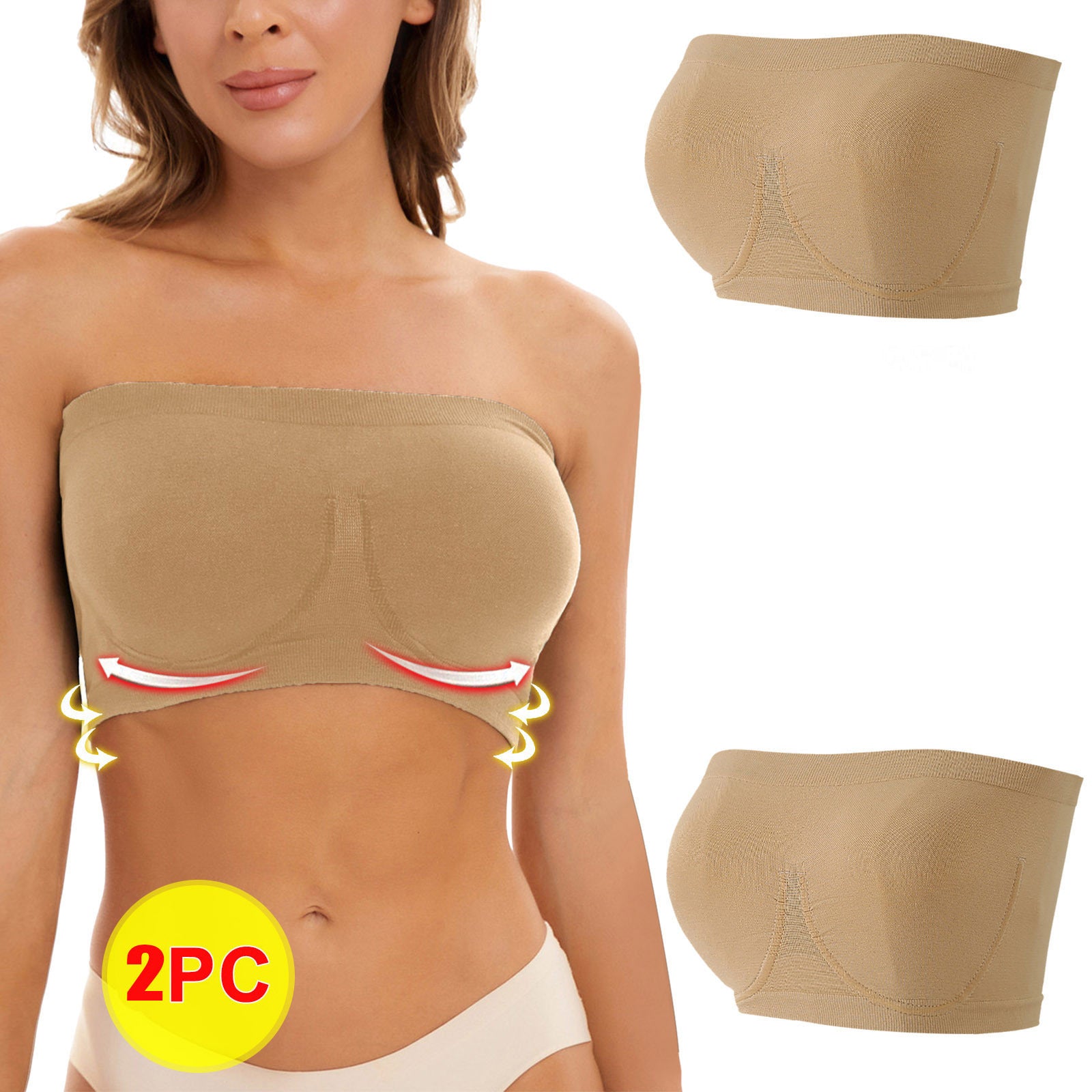 Plus Size Women's Seamless Bandeau Bra