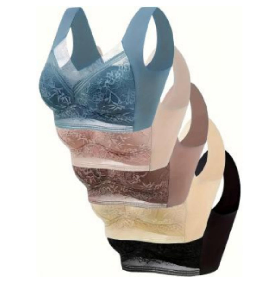 Lace Wireless Fixed Cup Push Up Bra