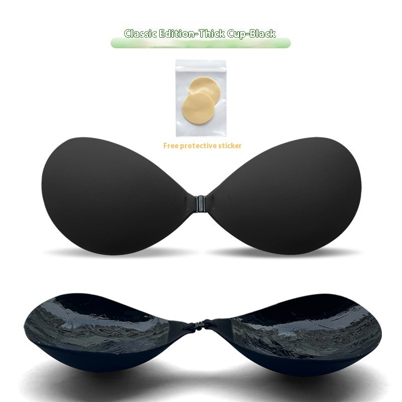 Thickened Seamless Push Up Small Breast Size Exaggerating Bra Silicone Nipple Sticker